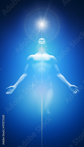 Illustration: Licht Transformation Blau Weiß Licht Transformation Blau Weiß