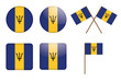 set of badges with flag of Barbados vector illustration
