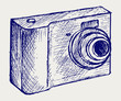 Photo camera illustration. Doodle style