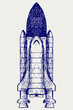 Space ship. Doodle style