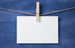 white blank card on rope