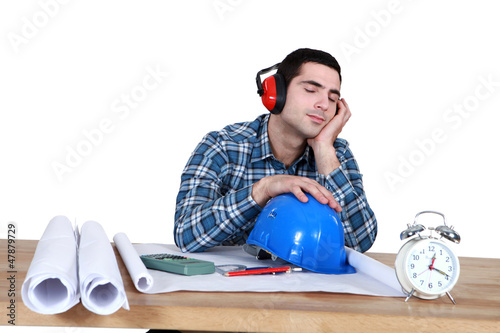 Photo: Architect sleeping though alarm Architect sleeping though alarm