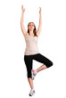 Photo: Exercising girl practicing aerobics and balance training Exercising girl practicing aerobics and balance training