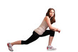 Photo: Exercising girl doing lunge exercise Exercising girl doing lunge exercise