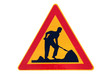 Road Work Traffic Sign Isolated over White