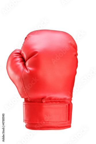 Photo: A studio shot of a red boxing glove A studio shot of a red boxing glove