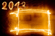 Sparkler frame on black background