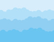 Blue puffy cloud layers background