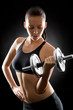 Black fitness woman young sport weights exercise