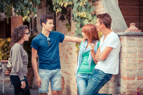 Photo: Group of Teenagers Outside Group of Teenagers Outside