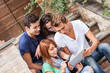 Group of Teenage Friends with Tablet PC