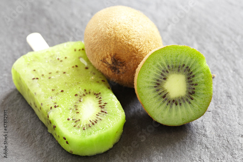 Photo: Kiwi Ice Cream Popsicle Kiwi Ice Cream Popsicle