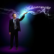 Businessman with light shining