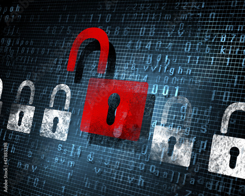 Illustration: security concept with a lock security concept with a lock