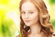 beautiful woman with calla flower