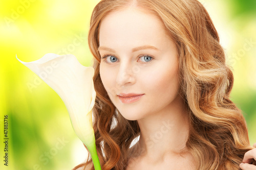 Photo: beautiful woman with calla flower beautiful woman with calla flower