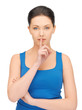 woman making a hush gesture