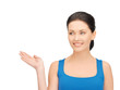 woman holding something on the palm