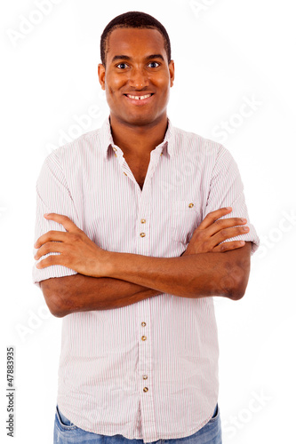 Photo: young casual black man portrait, isolated on white young casual black man portrait, isolated on white