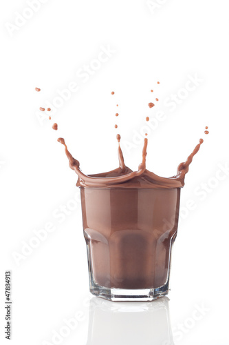 Photo: Chocolate splash in a glass Chocolate splash in a glass