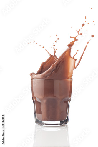 Photo: Chocolate splash in a glass Chocolate splash in a glass