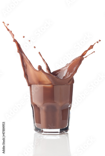 Photo: Chocolate splash in a glass Chocolate splash in a glass