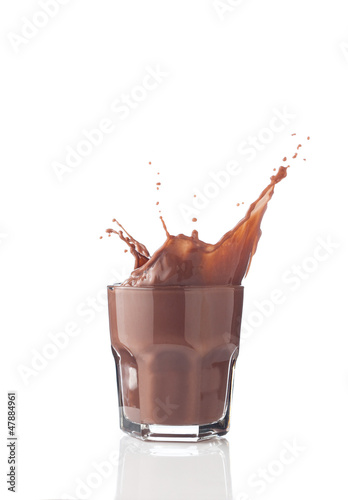 Photo: Chocolate splash in a glass Chocolate splash in a glass
