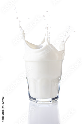Photo: Milk splash in a glass Milk splash in a glass