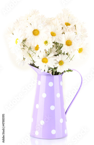 Photo: daisies in vase isolated on white daisies in vase isolated on white