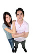Studio full length shot of a young couple in love