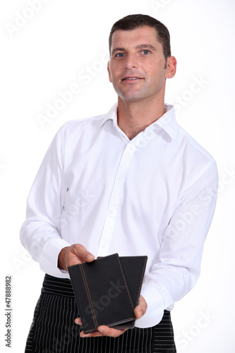 Photo: Waiter with menus Waiter with menus