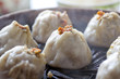 Chinese food, steamed bun in bamboo steamer