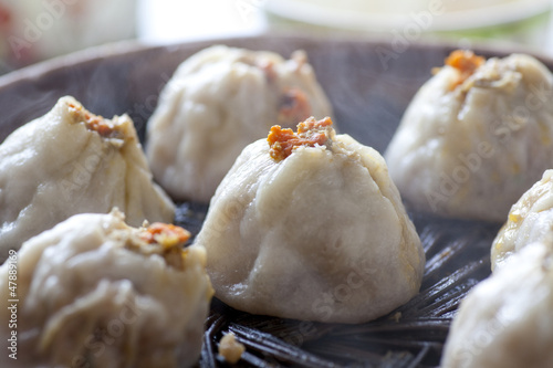Photo: Chinese food, steamed bun in bamboo steamer Chinese food, steamed bun in bamboo steamer