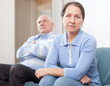 Mature married couple having quarrel