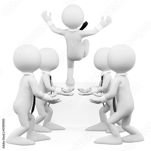 Illustration: 3D white people. Trust the business team 3D white people. Trust the business team
