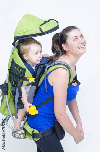 Photo: Baby in Backpack Baby in Backpack