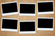 photo frame on wood plank background with clipping path
