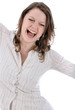 Junge Frau jubelt