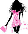 Vector: Fashion girl with bag Fashion girl with bag