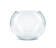 Empty fish bowl isolated on white background