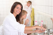 Young women getting ready for their day
