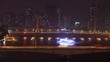 Tourist ship is turn near to Haiyin Bridge in night
