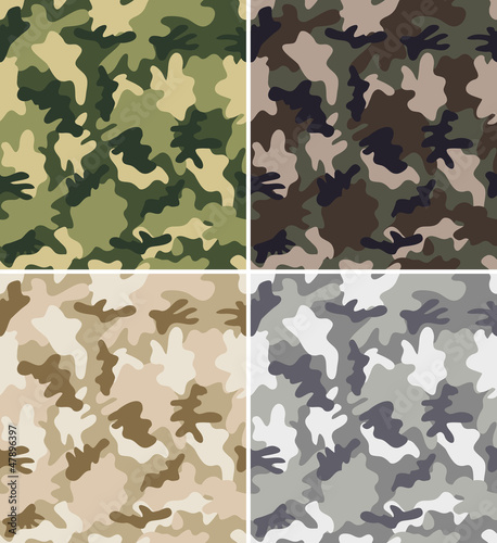 Vector: Different Camouflage Seamless Patterns Different Camouflage Seamless Patterns