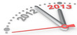 Abstract clock counting down from 2012 to 2013.Red theme color