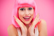 Cute girl with pink hair