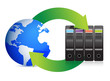 Network Concept â€“ Servers and globe