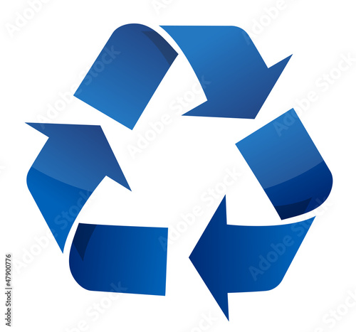 Illustration: Recycle blue sign Recycle blue sign