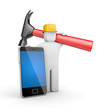 Engineer with mobile phone