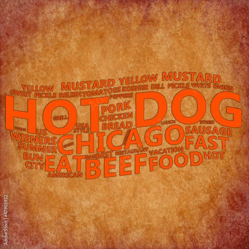 Illustration: Hot Dog Text Cloud Hot Dog Text Cloud