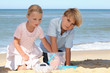Children playing at the beach